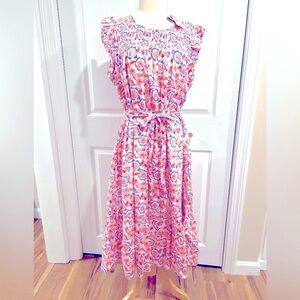 Vineyard Vines Floral Pink and Blue Women's Dress NWT